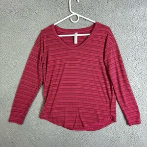 Athleta Women's Pink red Striped Top size M